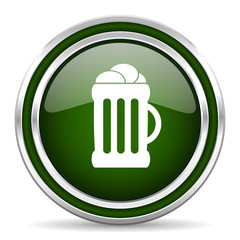 beer green glossy web icon