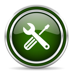 tools green glossy web icon