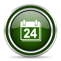 calendar green glossy web icon