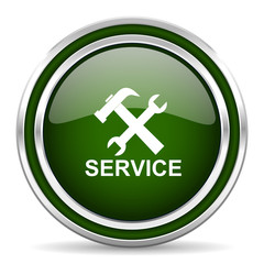 Obraz premium service green glossy web icon