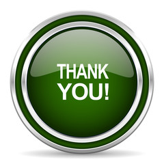 thank you green glossy web icon