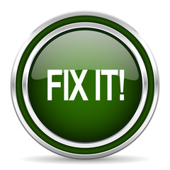 fix it green glossy web icon