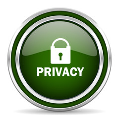 privacy green glossy web icon