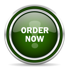 order now green glossy web icon