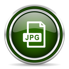 jpg file green glossy web icon