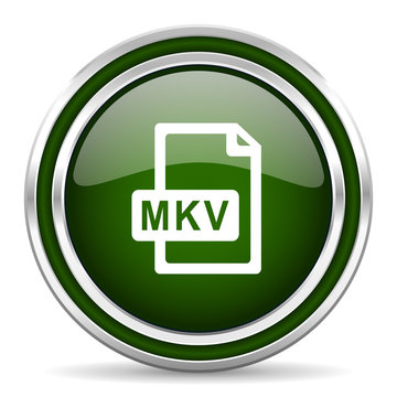 mkv file green glossy web icon