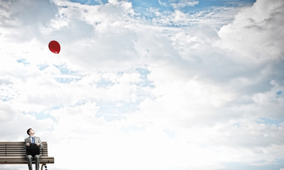 Businessman on bench