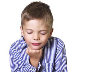 Cute 6-year-old boy dreams