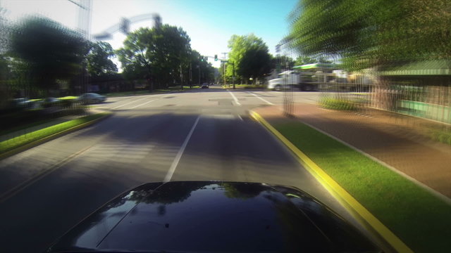 3357 Time lapse view of driving through a small Western Pennsylvania town.	