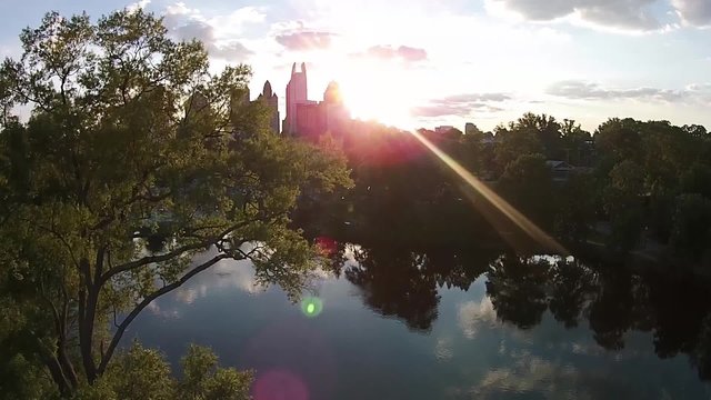 Atlanta skyline sunset