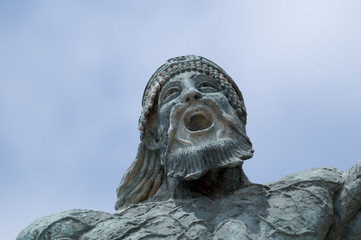Viking Warrior against a Blue Sky