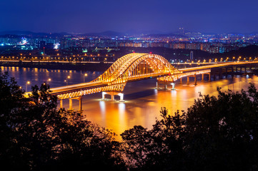 Fototapeta na wymiar Banghwa bridge at night,Korea.