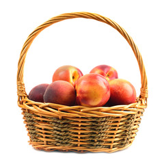 peaches in basket
