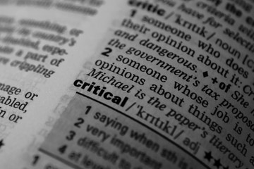 'Critical' word in dictionary
