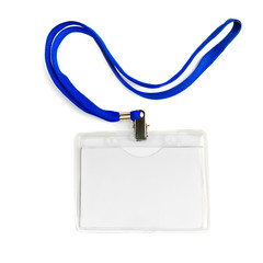 card badge with cord rope