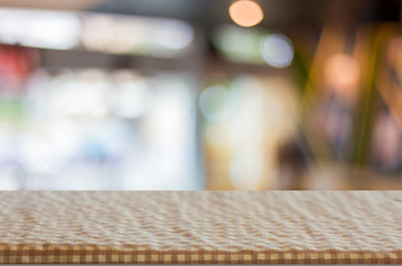 checkered table cloth on empty table for Your photomontage or pr