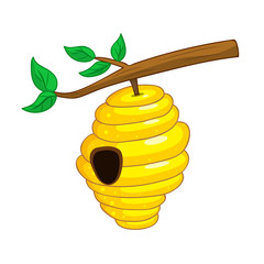 beehive hanging from a branch