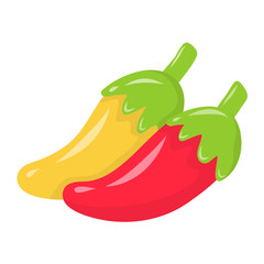 chili peppers isolated illustration