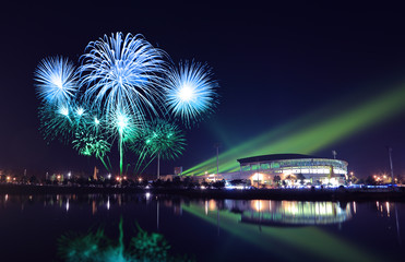 Fototapeta premium beautiful firework over stadium