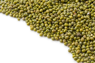 green beans on white background