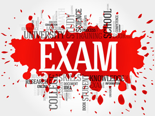 EXAM. Word education collage