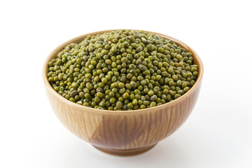 green beans on white background