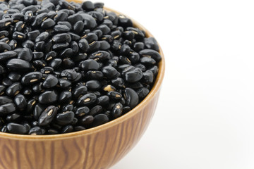 black beans on white background