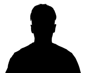 Hidden face in the shadow.male silhouette.