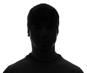 Hidden face in the shadow.male silhouette.