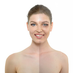 anti-aging concept, portrait of beautiful woman with problem and