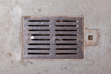 Old dirty drain grate