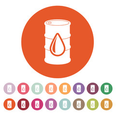 The barrel icon. Cask and oil, gasoline, petrol, benzine symbol. Flat