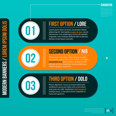 Three horizontal banners on turquoise background. EPS10.