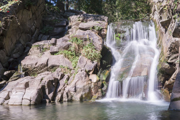 Fototapeta na wymiar Waterfall Zaskalnik near Szczawnica City in Poland