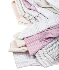shirts cuffs and collars close up isolated