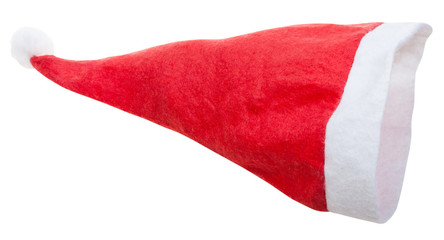 empty felt santa hat isolated on white background