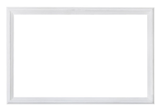 white painted narrow wooden picture frame