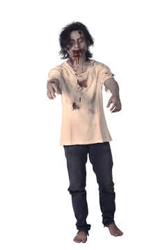 Scary Asian Male Zombie