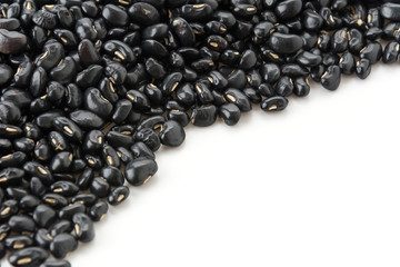 black beans on white background
