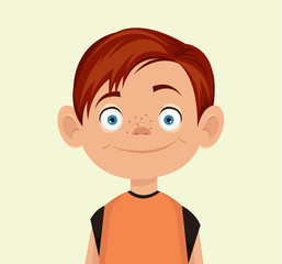 Vector little boy flat illustration