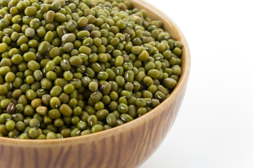 green beans on white background