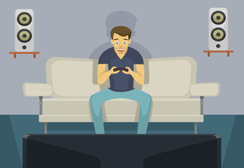 Vector gamer flat illustration