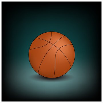 Vector Basketball icon  isolated on a dark background