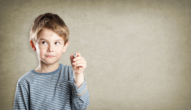 Boy, Portrait, Stift, nachdenklich