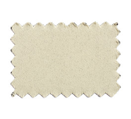 Piece of sample color fabric isolated on white