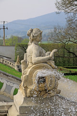 Statue of a fountain in Cesky Krumlov, Czech Republic