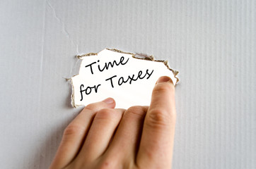 Time for taxes text concept