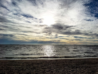 Sunset and dark cloud