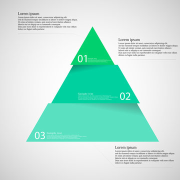 Light illustration inforgraphic with triangle divided to three parts