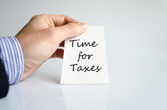Time for taxes text concept